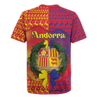 Andorra Christmas Rugby Jersey Coat Of Arms With Wreath Xmas - Wonder Print Shop