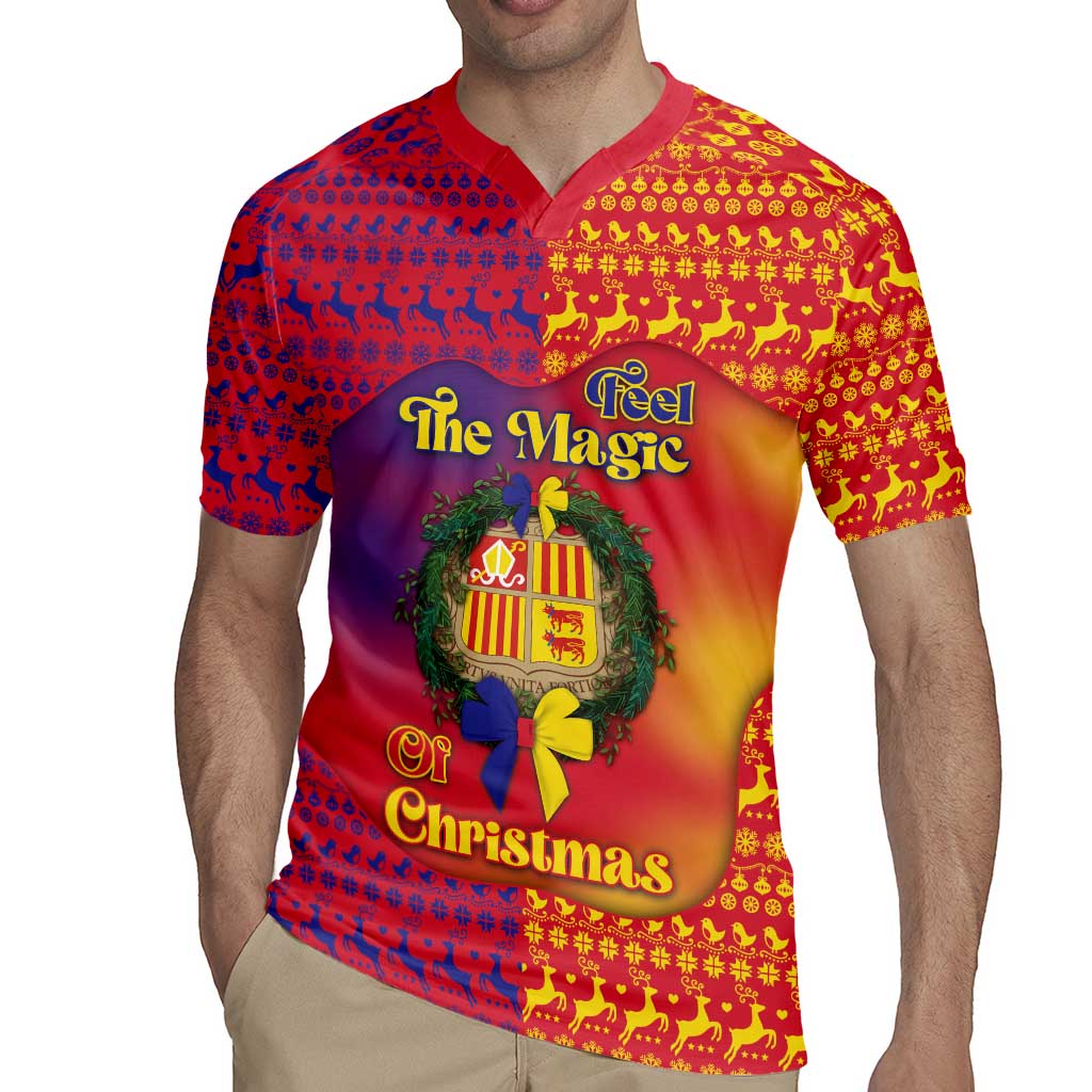 Andorra Christmas Rugby Jersey Coat Of Arms With Wreath Xmas - Wonder Print Shop