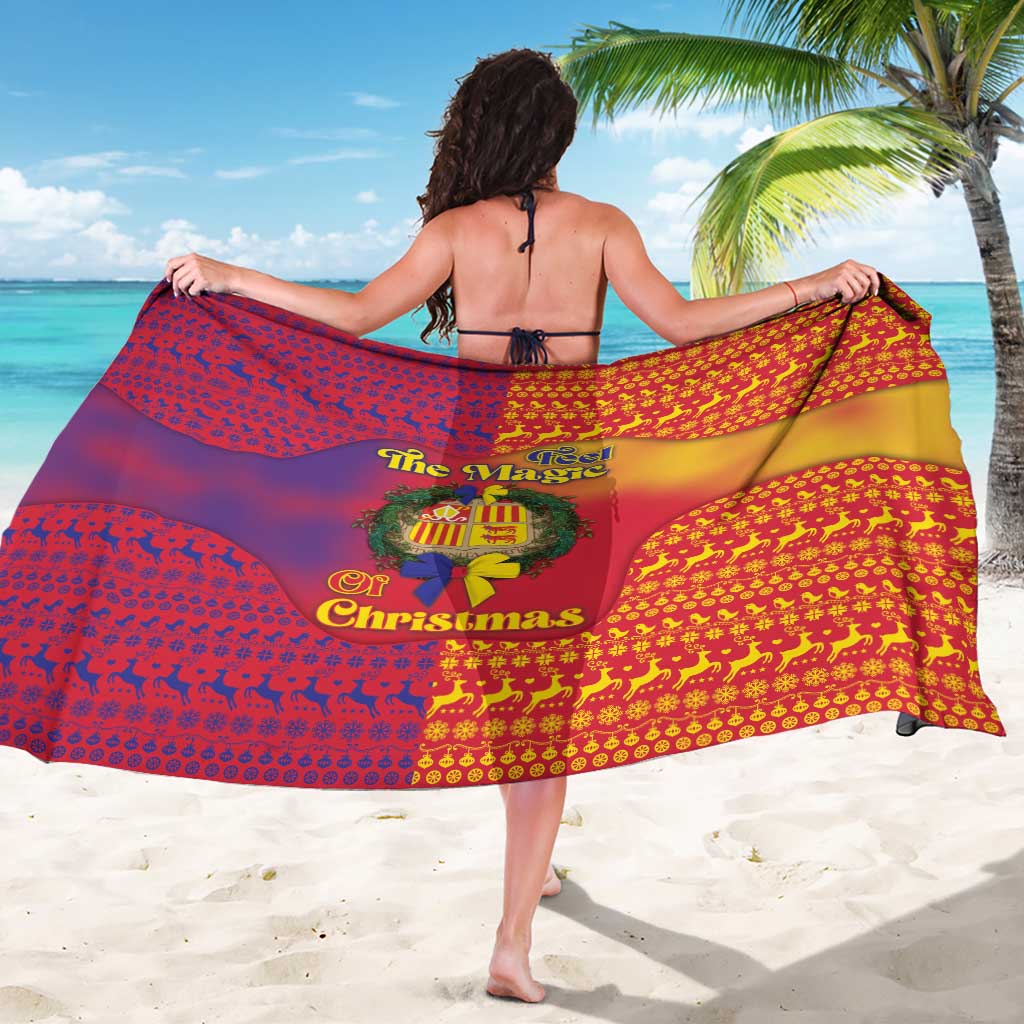 Andorra Christmas Sarong Coat Of Arms With Wreath Xmas - Wonder Print Shop