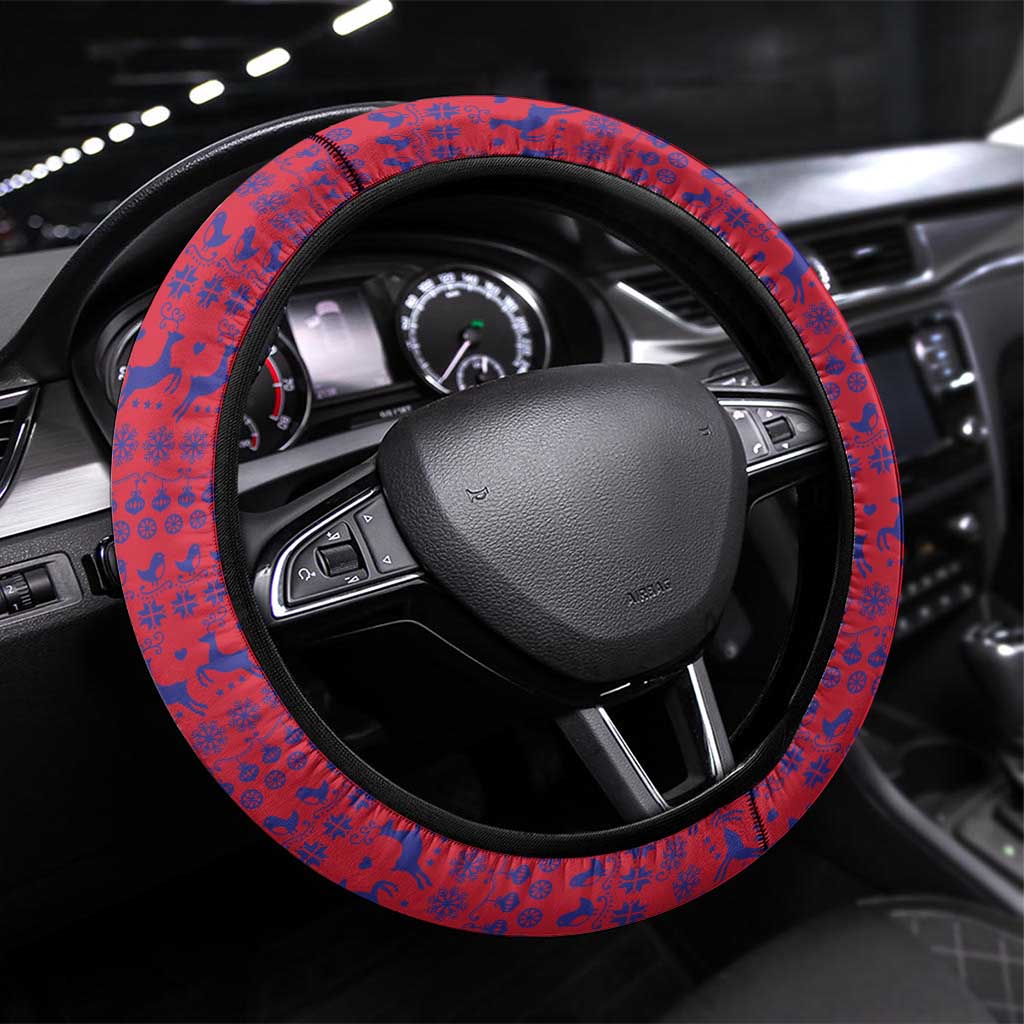 Andorra Christmas Steering Wheel Cover Coat Of Arms With Wreath Xmas - Wonder Print Shop