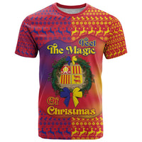 Andorra Christmas T Shirt Coat Of Arms With Wreath Xmas - Wonder Print Shop