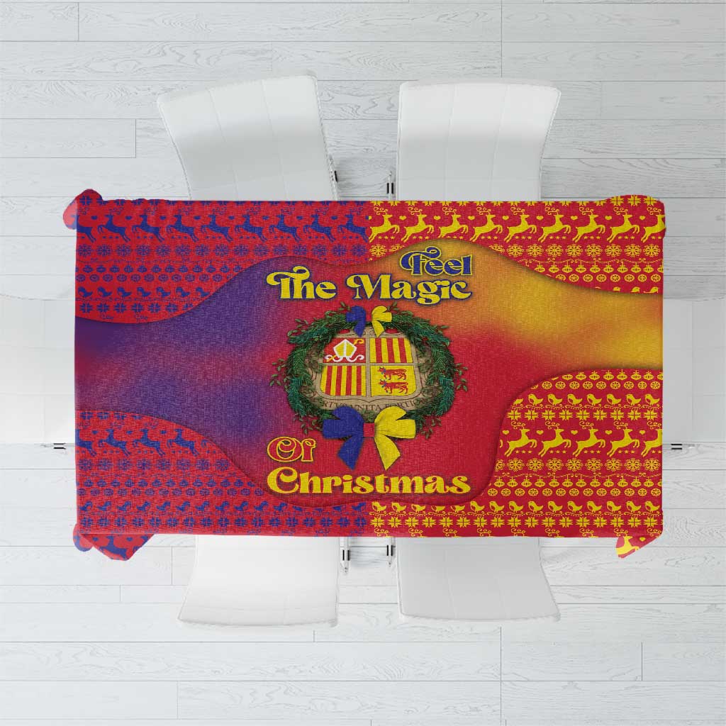 Andorra Christmas Tablecloth Coat Of Arms With Wreath Xmas - Wonder Print Shop