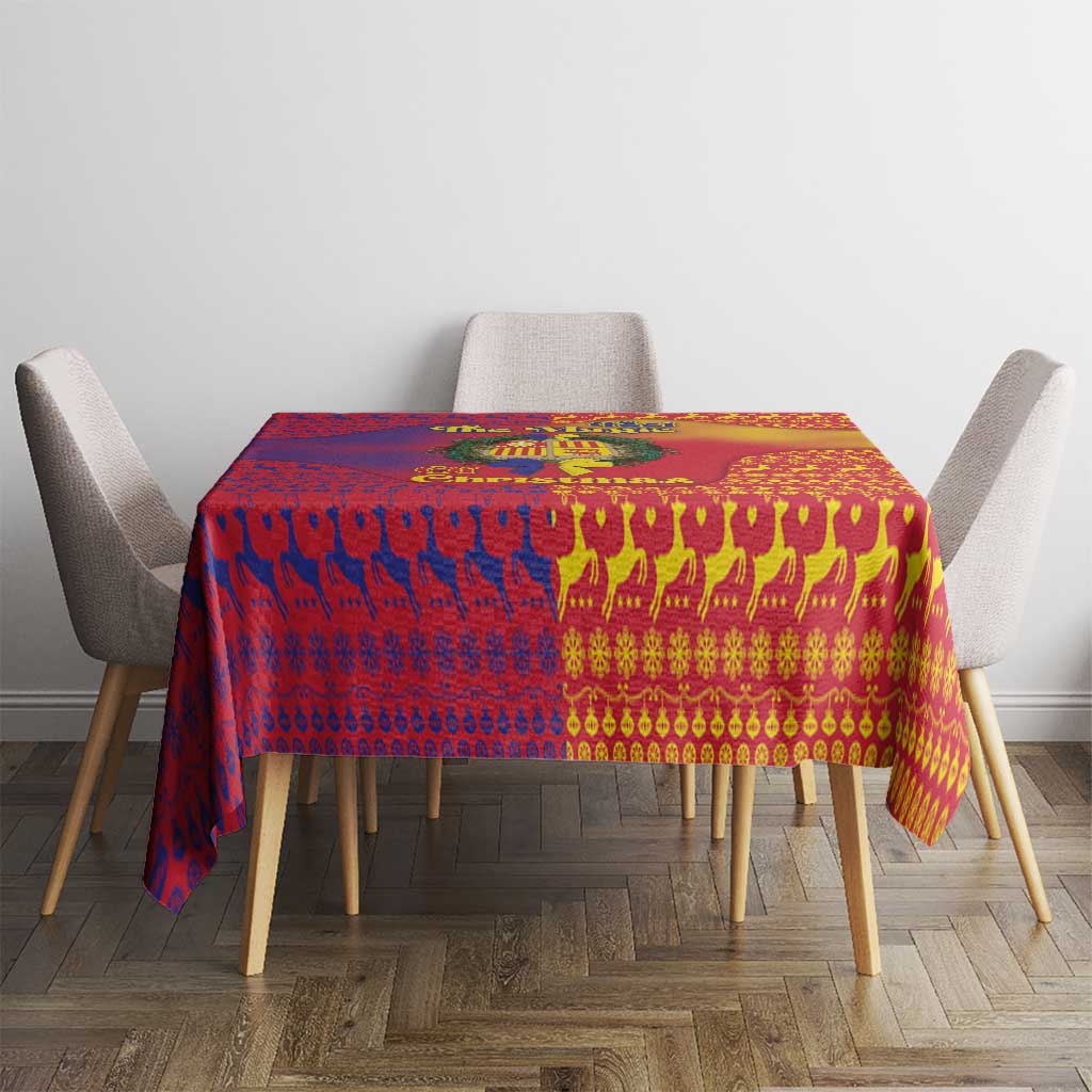 Andorra Christmas Tablecloth Coat Of Arms With Wreath Xmas - Wonder Print Shop