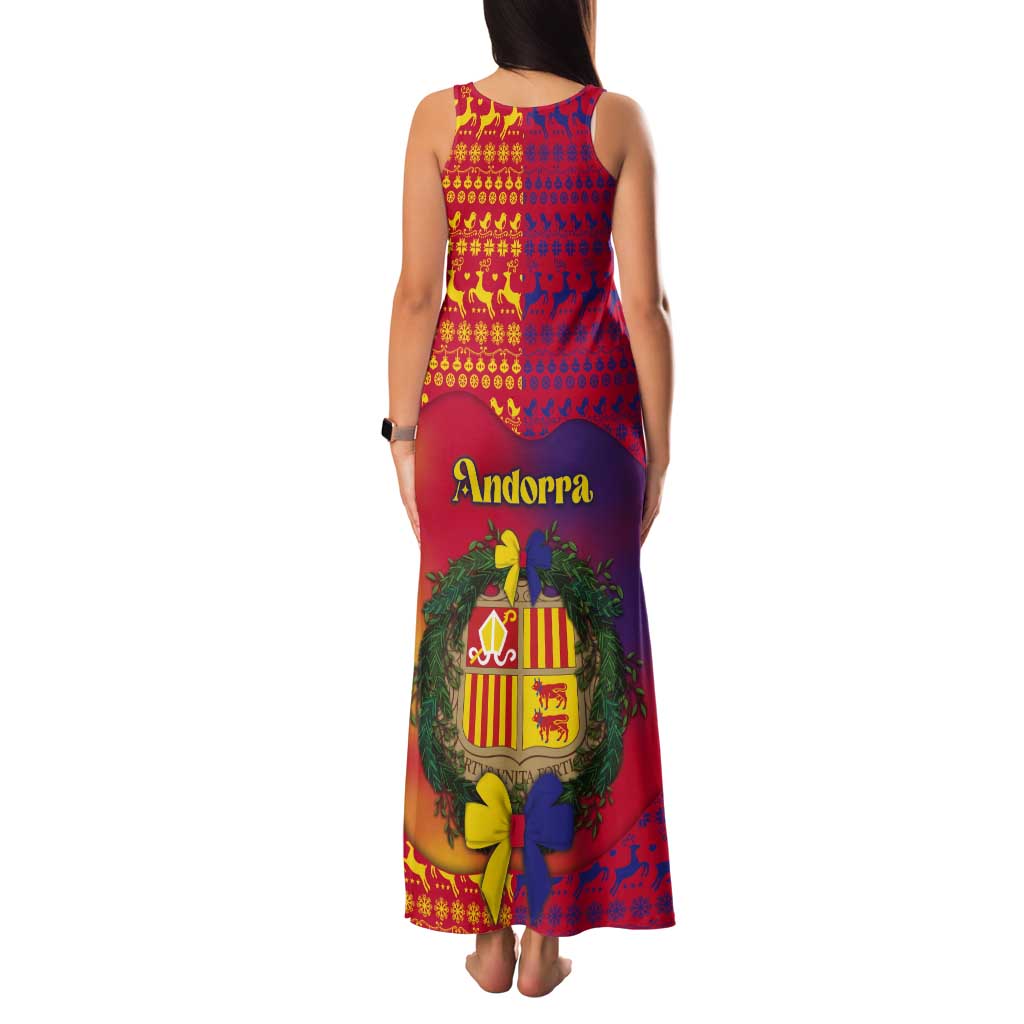 Andorra Christmas Tank Maxi Dress Coat Of Arms With Wreath Xmas - Wonder Print Shop