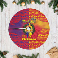 Andorra Christmas Tree Skirt Coat Of Arms With Wreath Xmas - Wonder Print Shop
