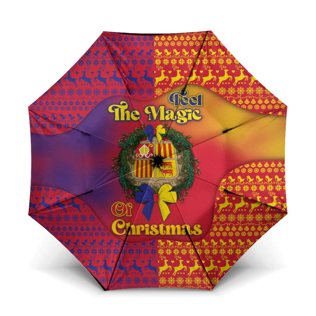 Andorra Christmas Umbrella Coat Of Arms With Wreath Xmas - Wonder Print Shop