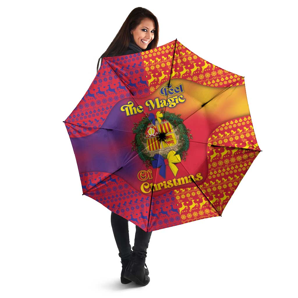 Andorra Christmas Umbrella Coat Of Arms With Wreath Xmas - Wonder Print Shop