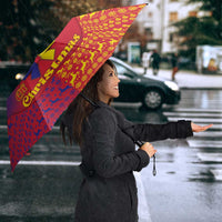 Andorra Christmas Umbrella Coat Of Arms With Wreath Xmas - Wonder Print Shop