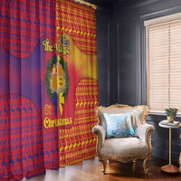 Andorra Christmas Window Curtain Coat Of Arms With Wreath Xmas - Wonder Print Shop