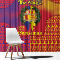 Andorra Christmas Window Curtain Coat Of Arms With Wreath Xmas - Wonder Print Shop