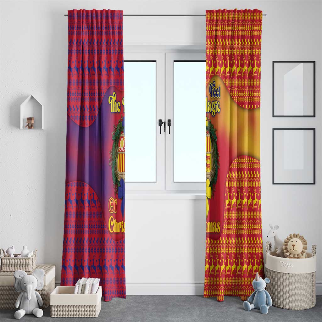Andorra Christmas Window Curtain Coat Of Arms With Wreath Xmas - Wonder Print Shop