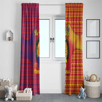 Andorra Christmas Window Curtain Coat Of Arms With Wreath Xmas - Wonder Print Shop