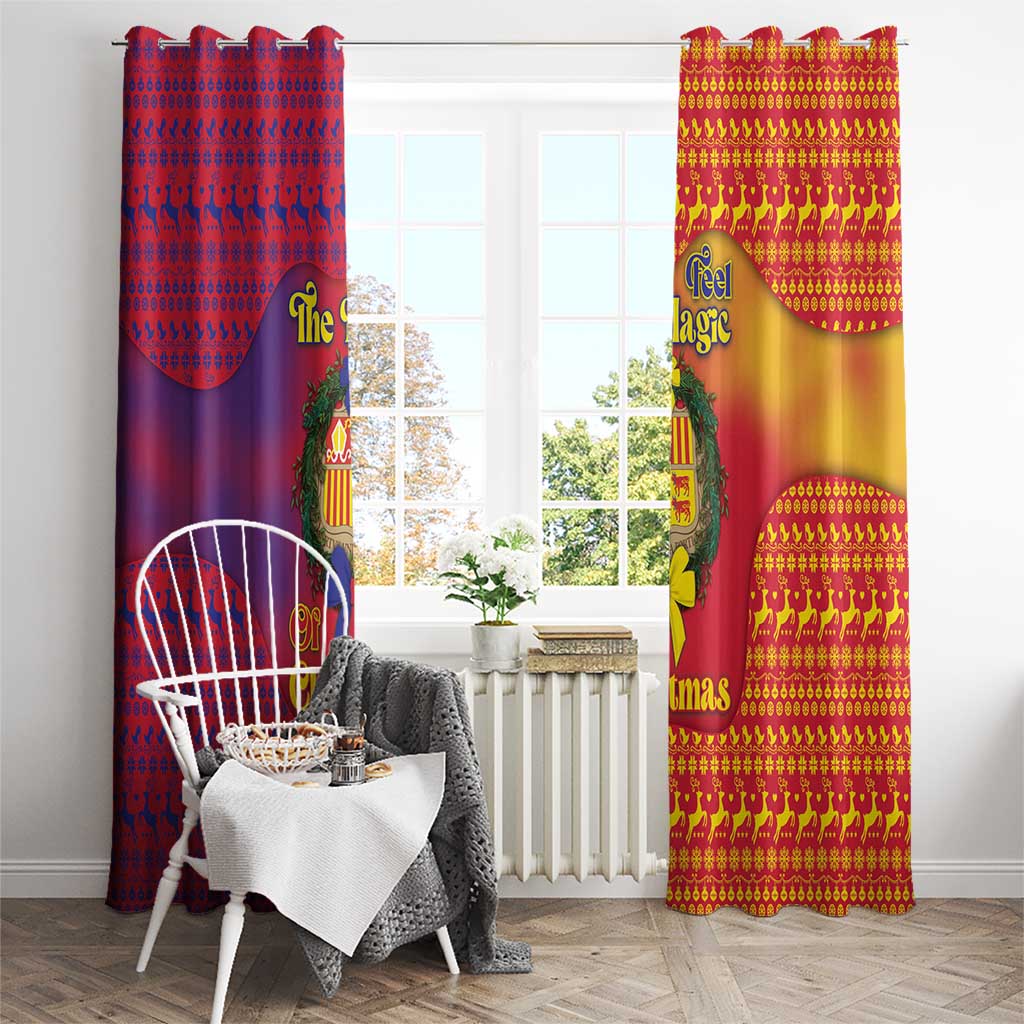 Andorra Christmas Window Curtain Coat Of Arms With Wreath Xmas - Wonder Print Shop