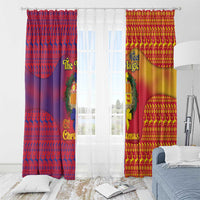 Andorra Christmas Window Curtain Coat Of Arms With Wreath Xmas - Wonder Print Shop