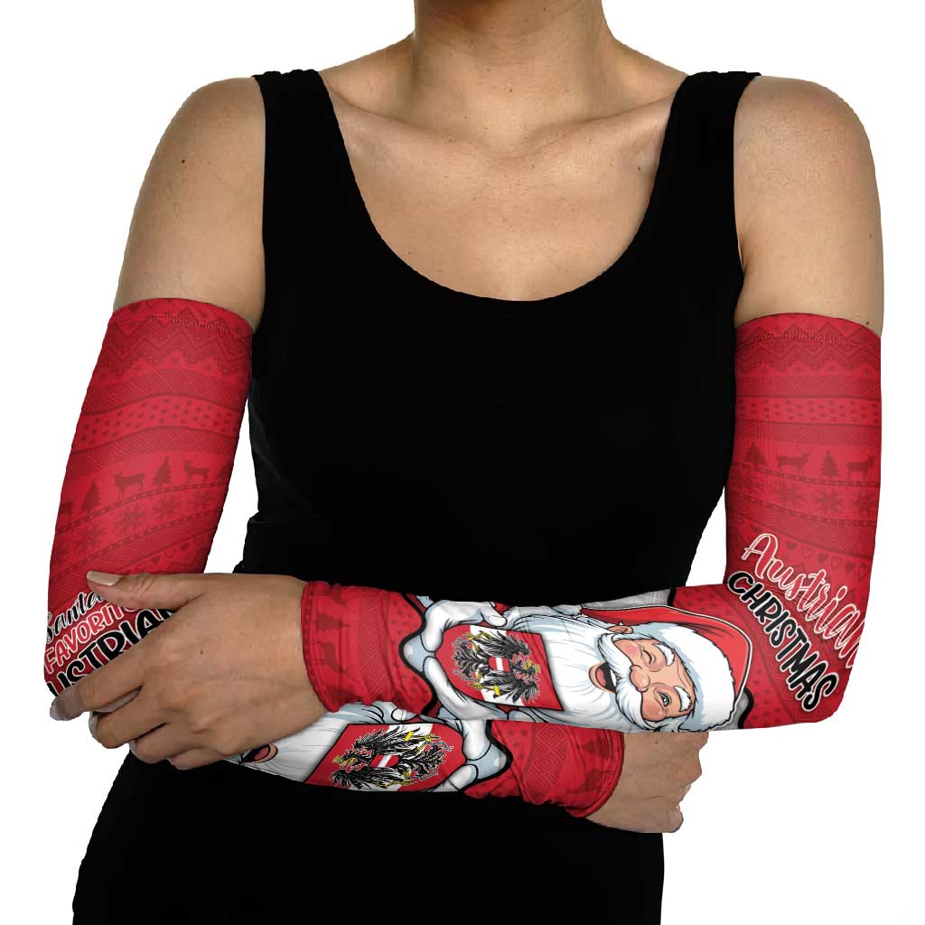 Austria Christmas Arm Sleeves Santa Is Favorite Austrian - Wonder Print Shop