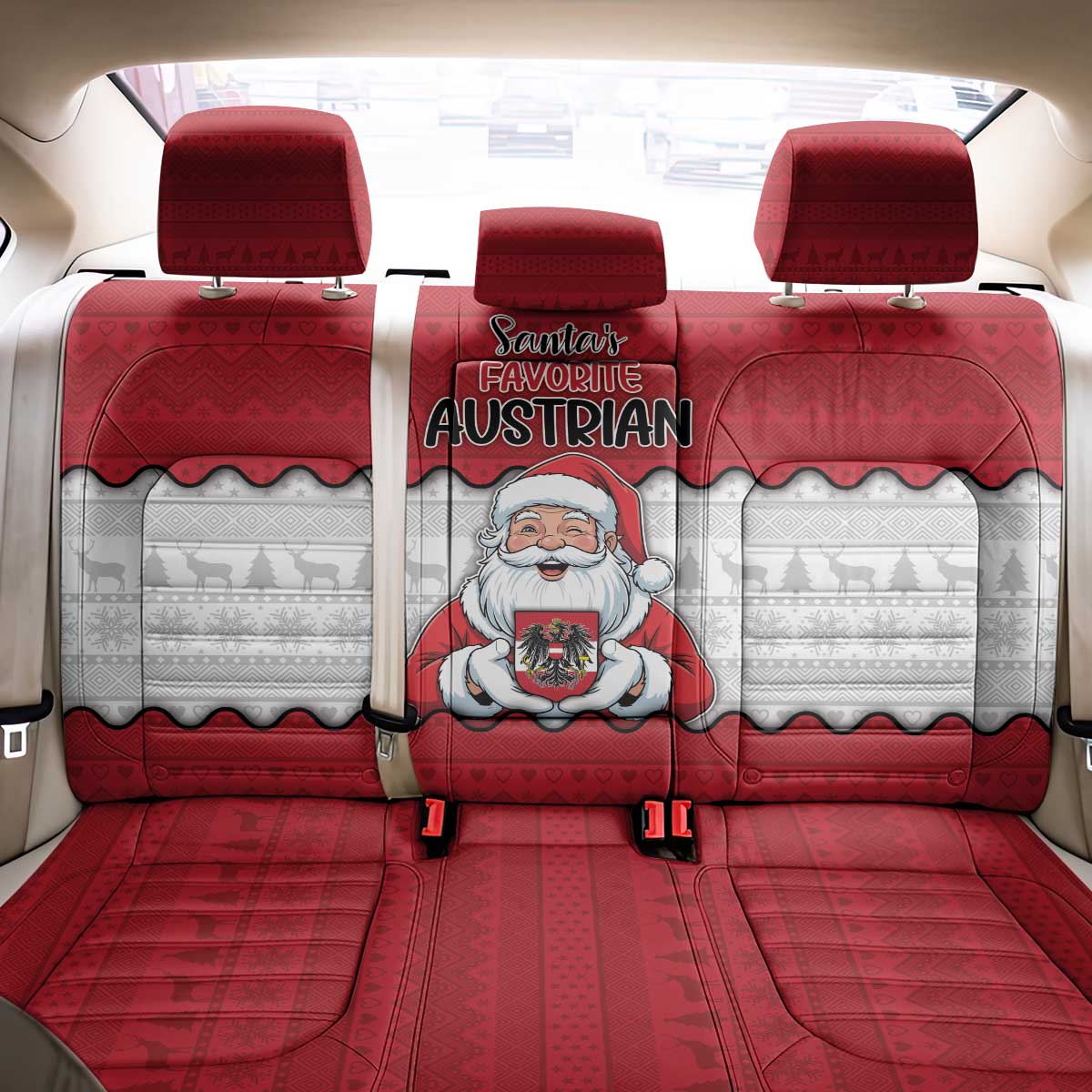Austria Christmas Back Car Seat Cover Santa Is Favorite Austrian - Wonder Print Shop