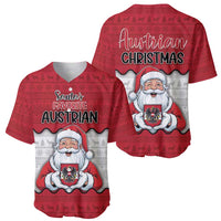 Austria Christmas Baseball Jersey Santa Is Favorite Austrian - Wonder Print Shop