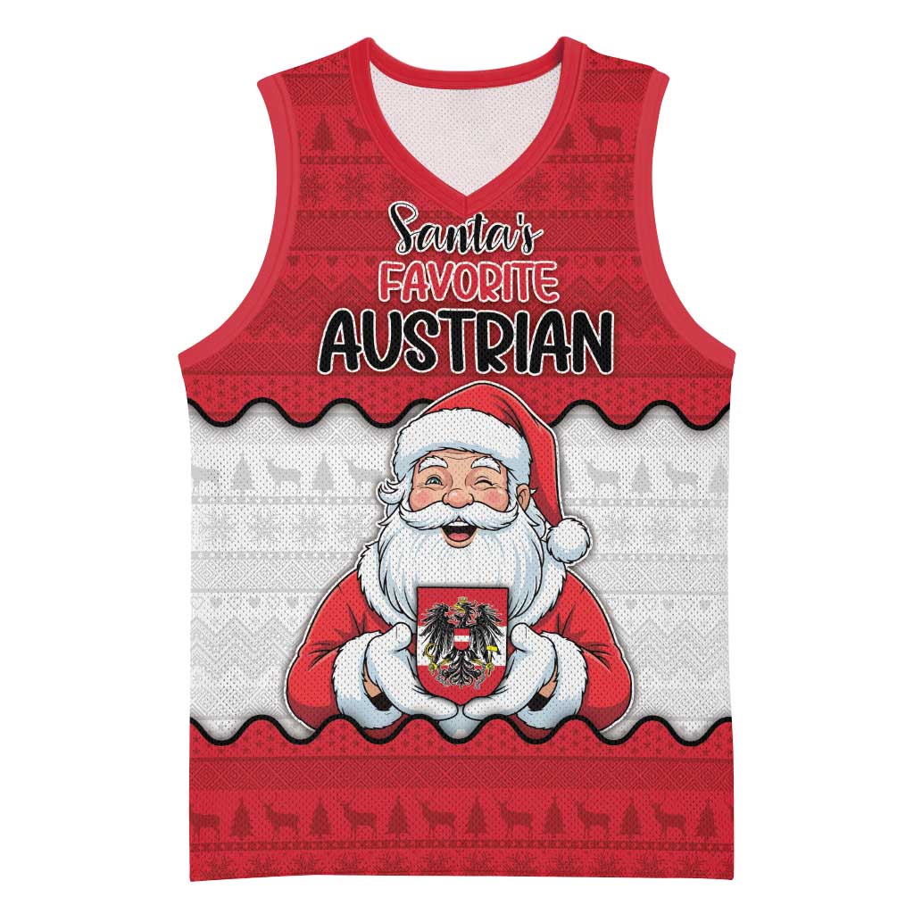 Austria Christmas Basketball Jersey Santa Is Favorite Austrian - Wonder Print Shop