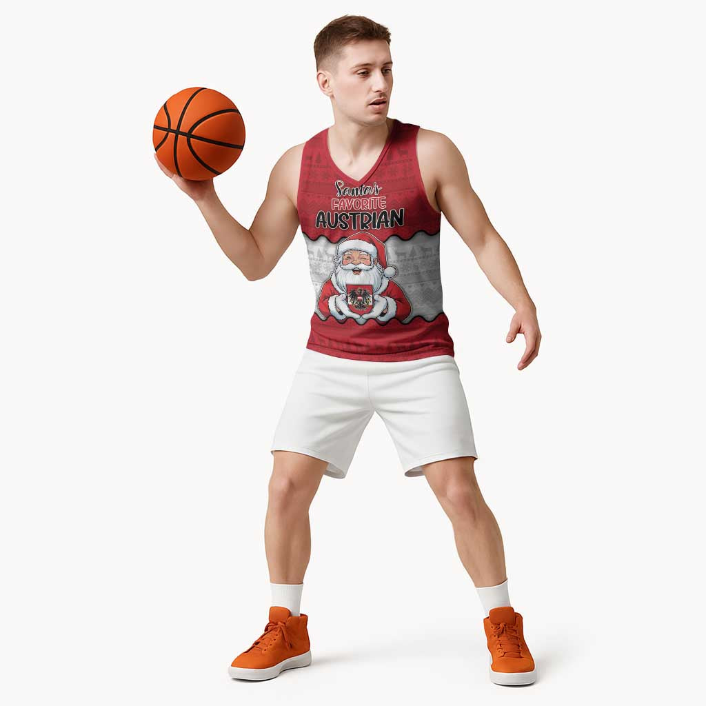 Austria Christmas Basketball Jersey Santa Is Favorite Austrian - Wonder Print Shop
