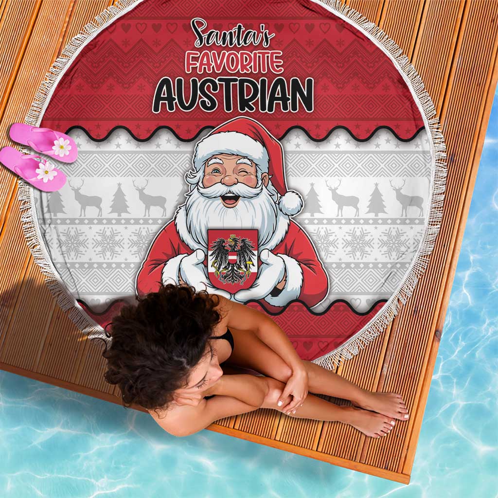 Austria Christmas Beach Blanket Santa Is Favorite Austrian - Wonder Print Shop