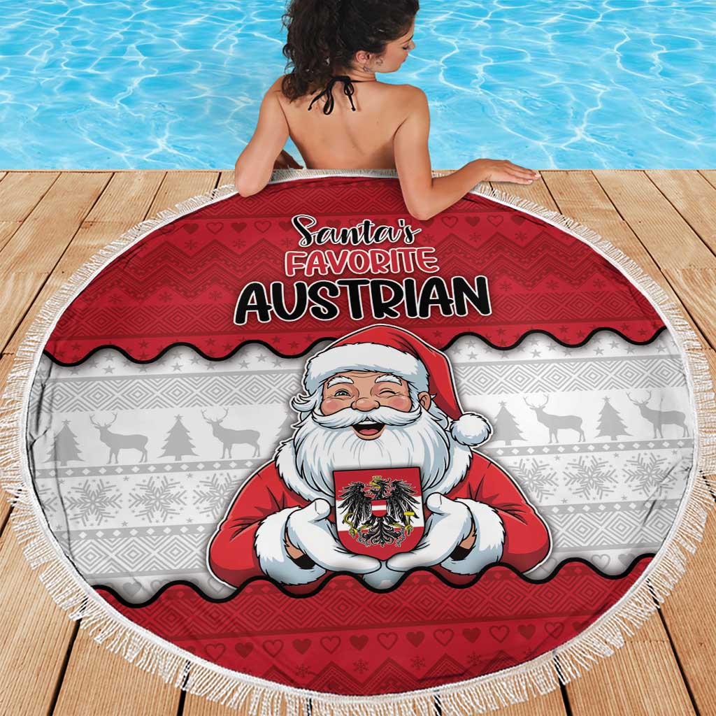 Austria Christmas Beach Blanket Santa Is Favorite Austrian - Wonder Print Shop