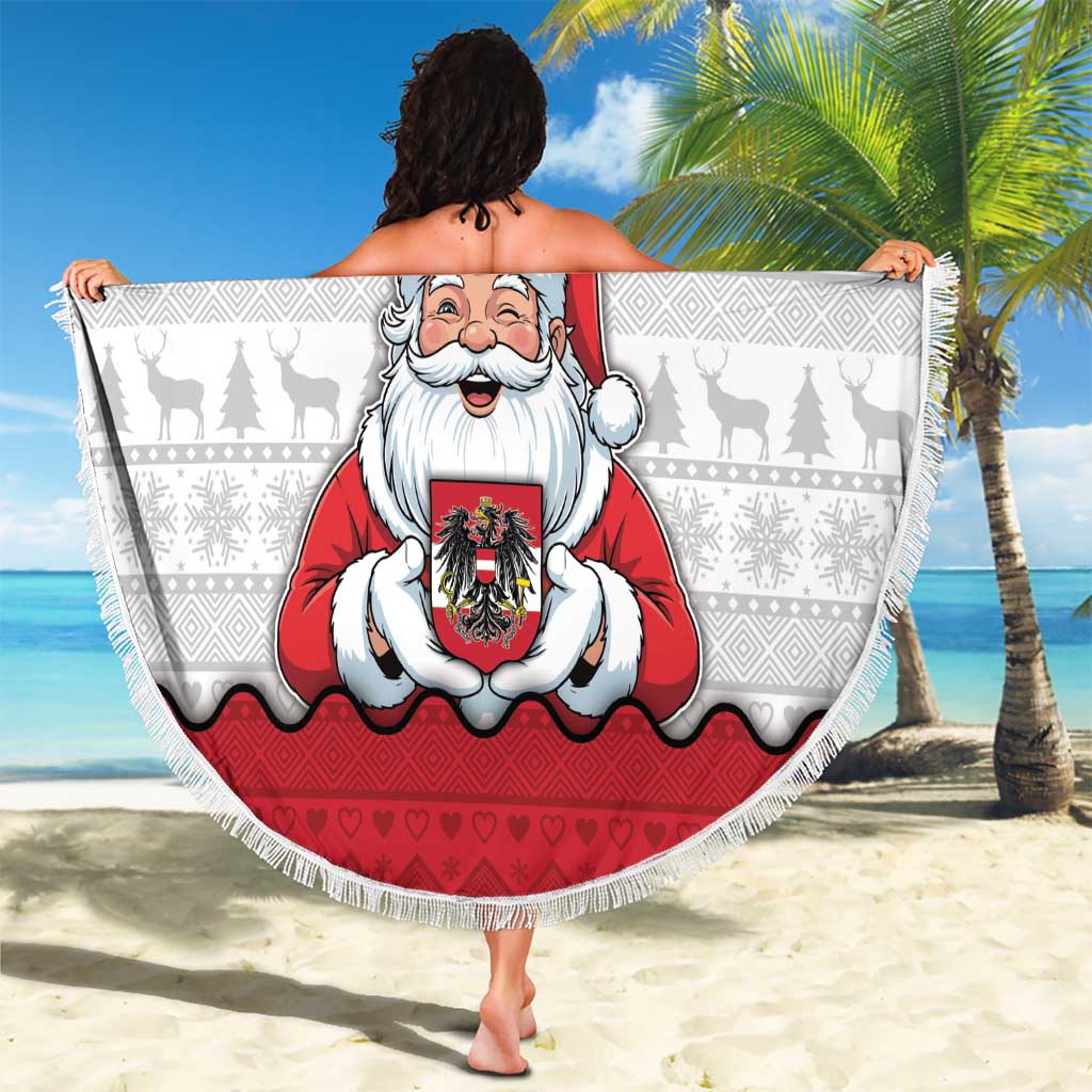 Austria Christmas Beach Blanket Santa Is Favorite Austrian - Wonder Print Shop