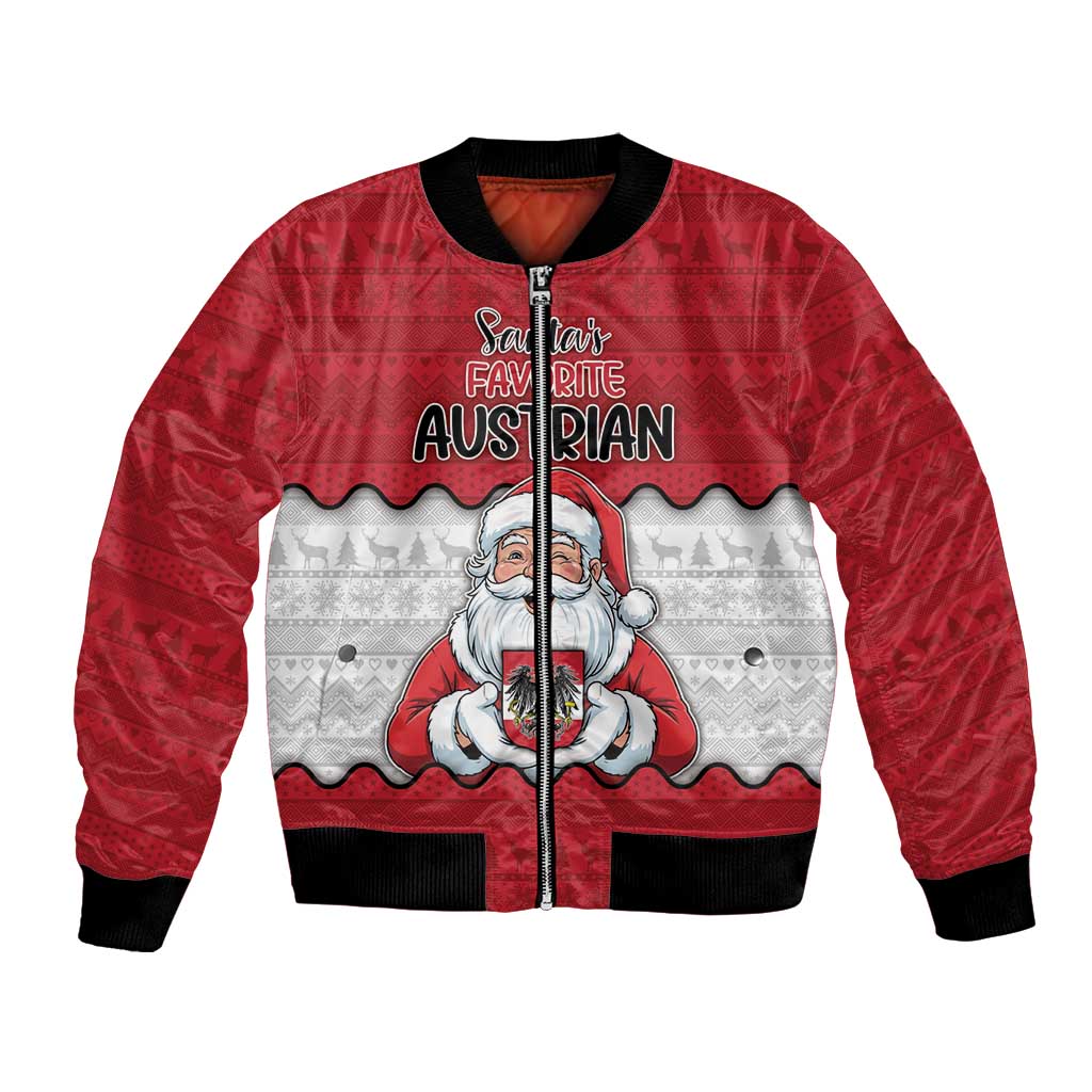 Austria Christmas Bomber Jacket Santa Is Favorite Austrian - Wonder Print Shop