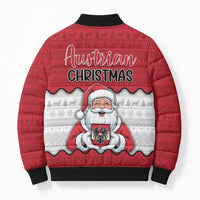 Austria Christmas Bomber Puffer Jacket Santa Is Favorite Austrian - Wonder Print Shop
