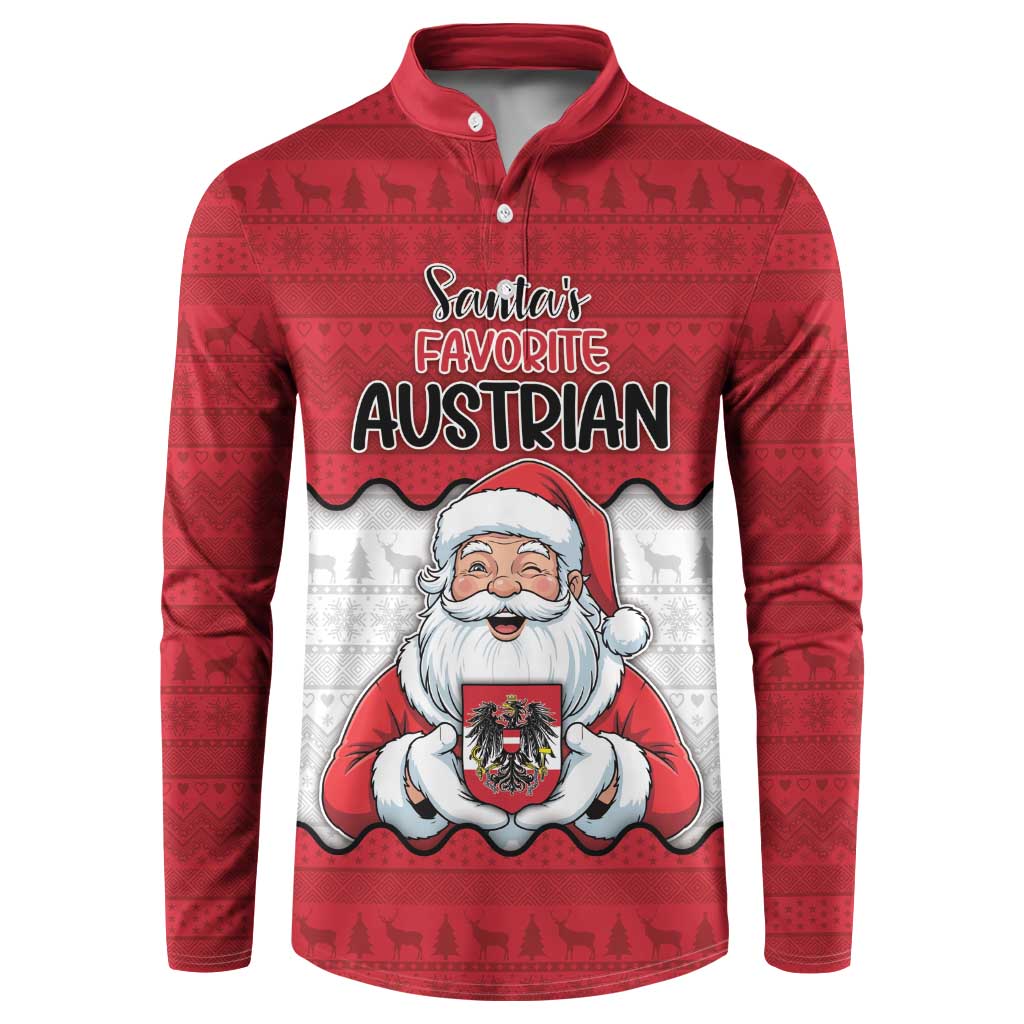 Austria Christmas Button Sweatshirt Santa Is Favorite Austrian - Wonder Print Shop