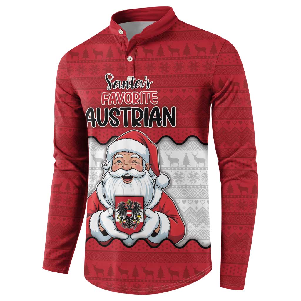 Austria Christmas Button Sweatshirt Santa Is Favorite Austrian - Wonder Print Shop