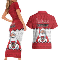 Austria Christmas Couples Matching Short Sleeve Bodycon Dress and Hawaiian Shirt Santa Is Favorite Austrian - Wonder Print Shop