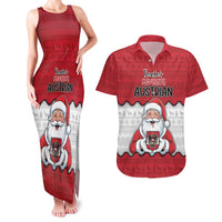 Austria Christmas Couples Matching Tank Maxi Dress and Hawaiian Shirt Santa Is Favorite Austrian - Wonder Print Shop