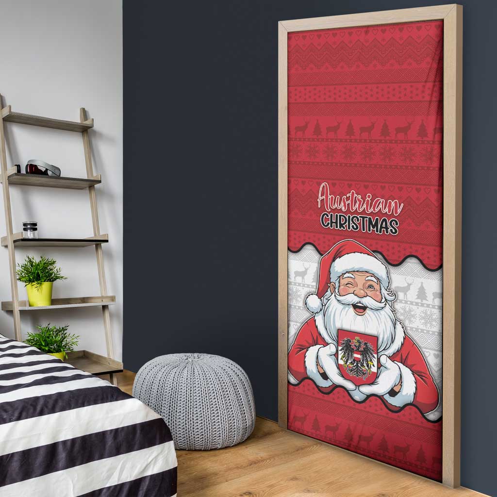 Austria Christmas Door Cover Santa Is Favorite Austrian - Wonder Print Shop