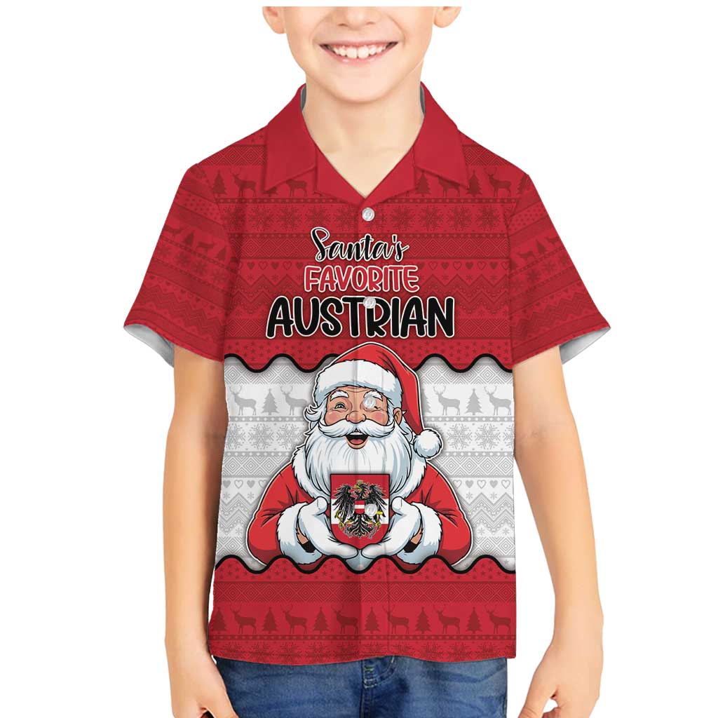 Austria Christmas Family Matching Mermaid Dress and Hawaiian Shirt Santa Is Favorite Austrian - Wonder Print Shop