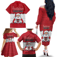Austria Christmas Family Matching Off The Shoulder Long Sleeve Dress and Hawaiian Shirt Santa Is Favorite Austrian - Wonder Print Shop
