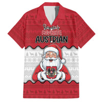 Austria Christmas Family Matching Off The Shoulder Long Sleeve Dress and Hawaiian Shirt Santa Is Favorite Austrian - Wonder Print Shop