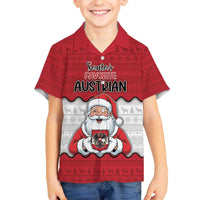 Austria Christmas Family Matching Off The Shoulder Long Sleeve Dress and Hawaiian Shirt Santa Is Favorite Austrian - Wonder Print Shop
