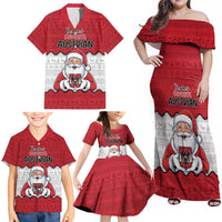 Austria Christmas Family Matching Off Shoulder Maxi Dress and Hawaiian Shirt Santa Is Favorite Austrian - Wonder Print Shop