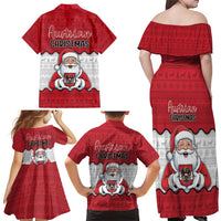 Austria Christmas Family Matching Off Shoulder Maxi Dress and Hawaiian Shirt Santa Is Favorite Austrian - Wonder Print Shop