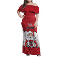 Austria Christmas Family Matching Off Shoulder Maxi Dress and Hawaiian Shirt Santa Is Favorite Austrian - Wonder Print Shop