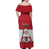 Austria Christmas Family Matching Off Shoulder Maxi Dress and Hawaiian Shirt Santa Is Favorite Austrian - Wonder Print Shop