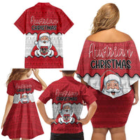 Austria Christmas Family Matching Off Shoulder Short Dress and Hawaiian Shirt Santa Is Favorite Austrian - Wonder Print Shop