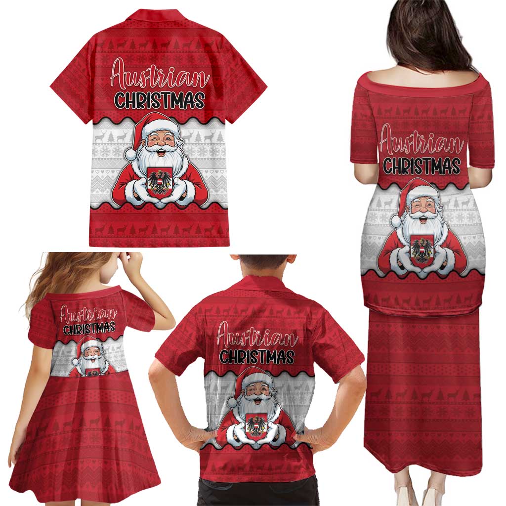 Austria Christmas Family Matching Puletasi and Hawaiian Shirt Santa Is Favorite Austrian - Wonder Print Shop