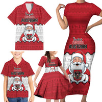Austria Christmas Family Matching Short Sleeve Bodycon Dress and Hawaiian Shirt Santa Is Favorite Austrian - Wonder Print Shop