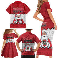 Austria Christmas Family Matching Short Sleeve Bodycon Dress and Hawaiian Shirt Santa Is Favorite Austrian - Wonder Print Shop