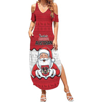 Austria Christmas Family Matching Summer Maxi Dress and Hawaiian Shirt Santa Is Favorite Austrian - Wonder Print Shop