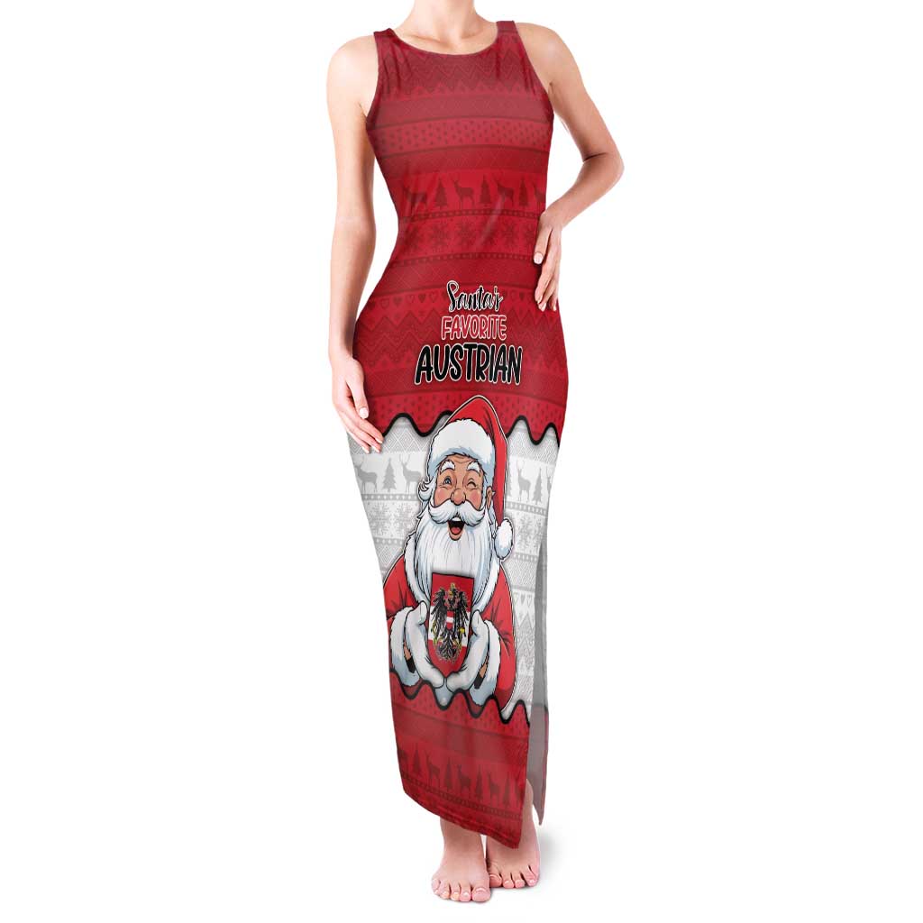 Austria Christmas Family Matching Tank Maxi Dress and Hawaiian Shirt Santa Is Favorite Austrian - Wonder Print Shop