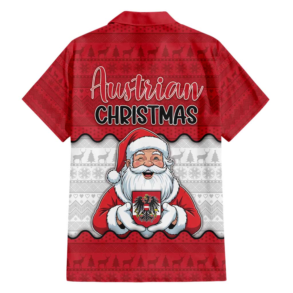 Austria Christmas Hawaiian Shirt Santa Is Favorite Austrian - Wonder Print Shop