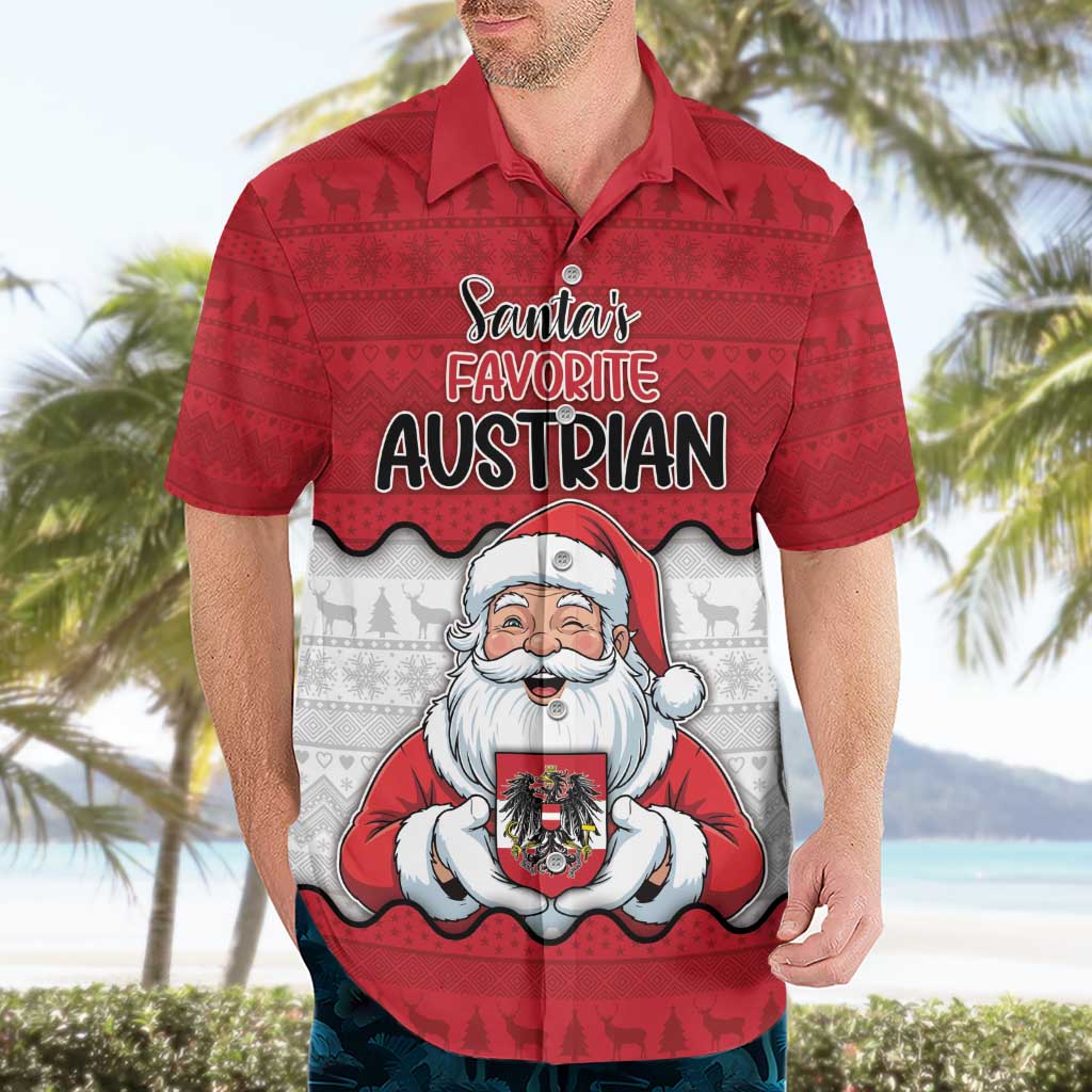 Austria Christmas Hawaiian Shirt Santa Is Favorite Austrian - Wonder Print Shop