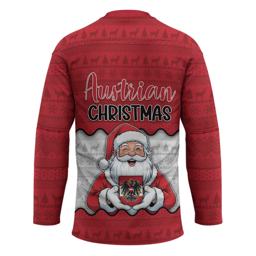 Austria Christmas Hockey Jersey Santa Is Favorite Austrian - Wonder Print Shop